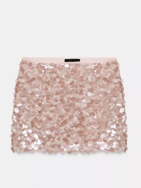 Zara Dusty Pink Sequin Mini Skirt